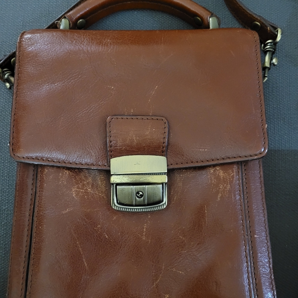 Vintage leather satchel bag